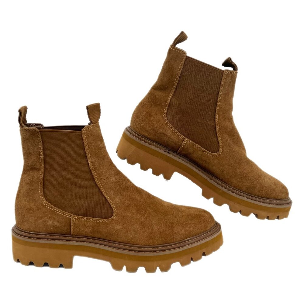 Dolce Vita Brown Suede Lug Sole Ankle Boots | Size 8.5
